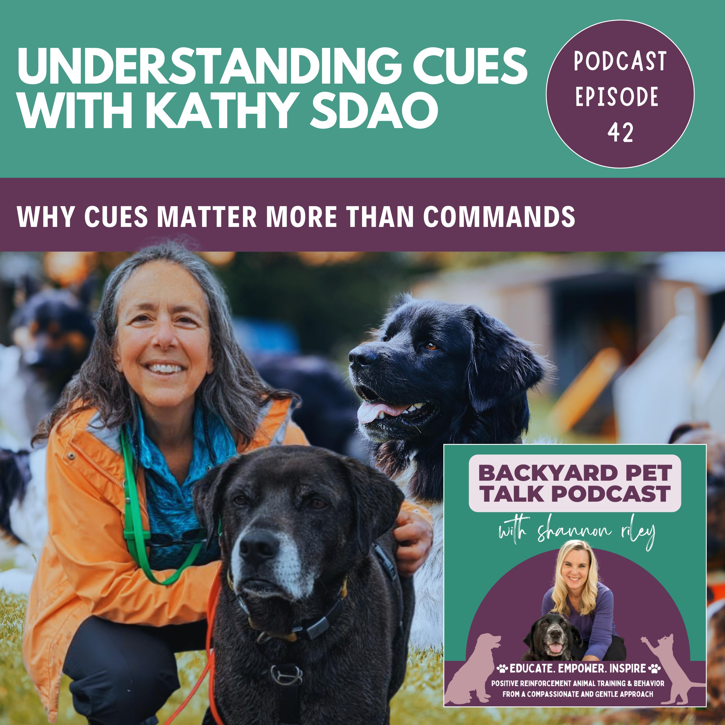#backyardpettalkpodcast Understanding Cues with Kathy Sdao