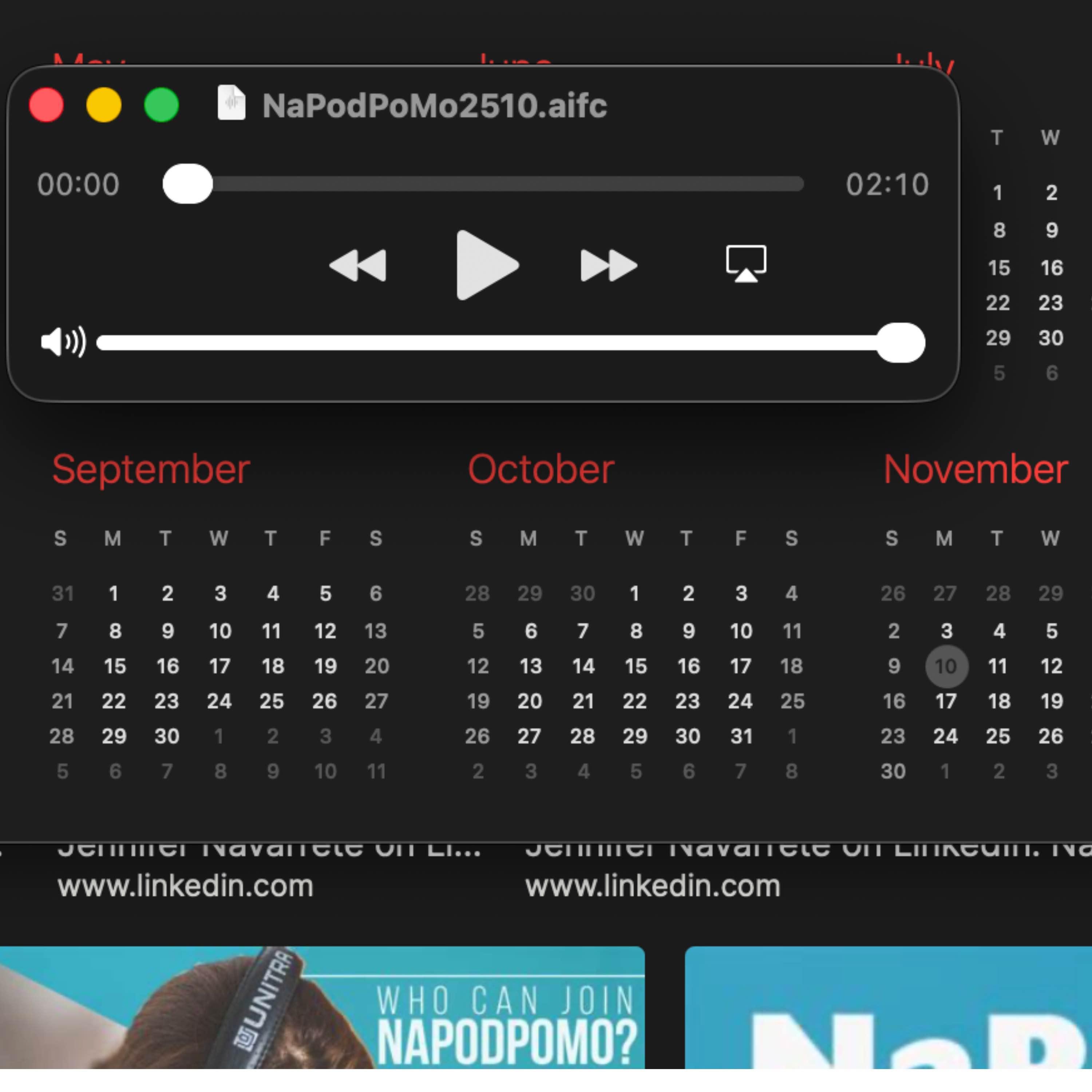 November, doing its thing