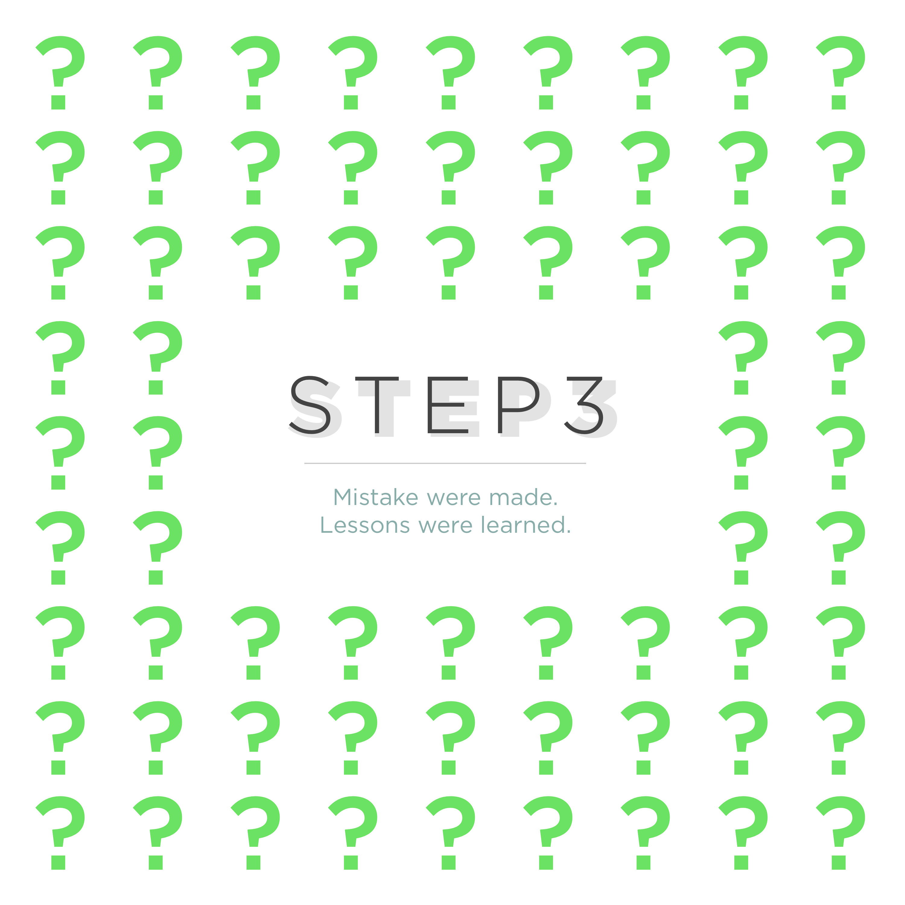 Step 3: Lessons learned in business, professionalism, and life.